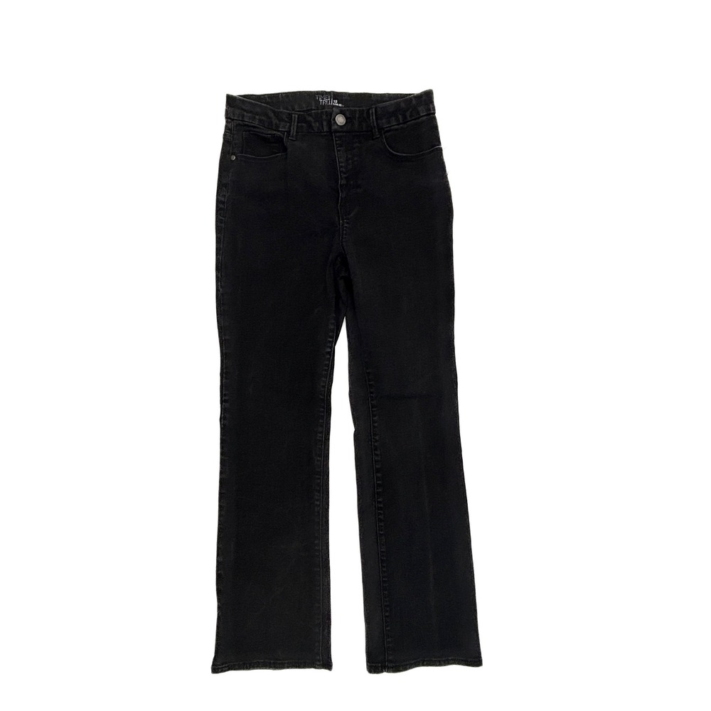 Time and Tru Bootcut Jeans Womens 12 Black High Rise Stretch Denim 21860